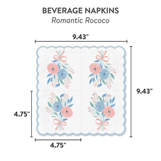 Romantic Rococo Scalloped Beverage Napkins