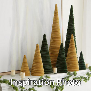 Trees Velvet Extra Large, Christmas 2025 Decor, Mantel: Taupe