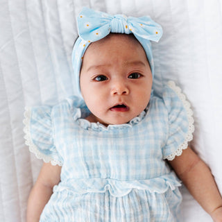 Baby Bling® Printed Knot soft nylon headband: Pink Rose