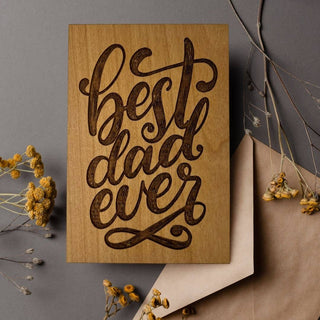 Best Dad Ever | Wood Greeting Card