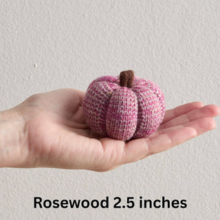 Cozy Knit Pumpkins, variegated yarns, unique autumn colors: 4 inch Sunset