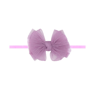 Baby Bling® Tulle Baby FAB® Skinny soft tulle bow headband: Pleated White