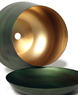 Joe Metal Flower Pots And Planters With Drainage Hole Saucer: White & Copper / 5"