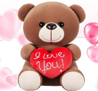 7" Plush Bear with I Love You Heart-Brown