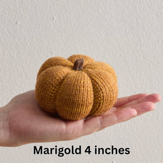 Cozy Knit Pumpkins, variegated yarns, unique autumn colors: 4 inch Sunset