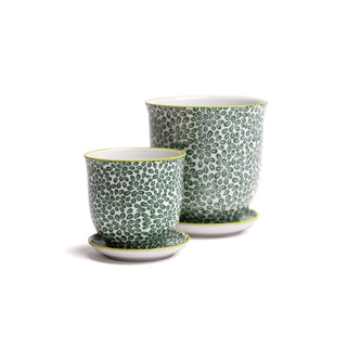 Liberte  Indoor plant pots with drainage 3 & 5 inch planter: Blue Leaves / 4.25"