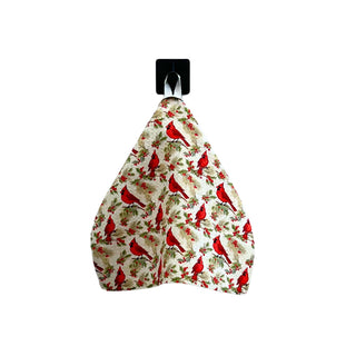 Red Christmas Cardinals Waffle Washcloth - Stocking Stuffers