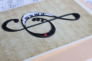 Treble Clef Quilled Card