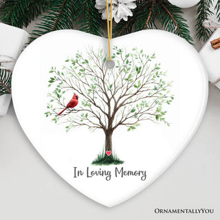 In Loving Memory of Mom and Dad Cardinal on a Tree Ornament: Version 1