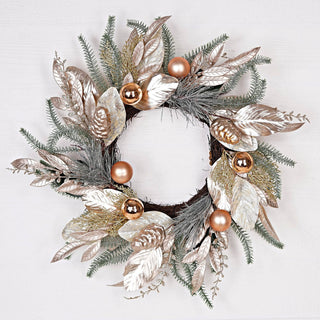 30780- 22in Twiggy Wreath-Fancy Champagne Holiday