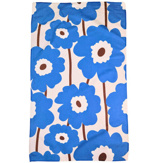 Blooming Poppy Brocade Floral Waffle Tea Towels Home Decor: Red