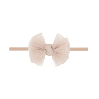 Baby Bling® Tulle Baby FAB® Skinny soft tulle bow headband: Pleated Blush