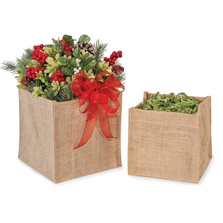 Burlap Basket & Plant Containers: Burlap Round / 12 Pack / Small 4.5"