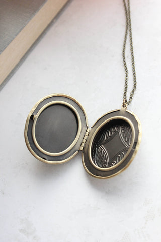 Black Rose Necklace | Locket Necklace | Cameo Necklace: 20 Inches