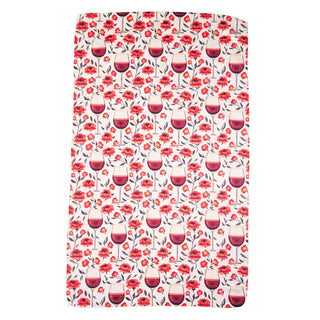 Roses & Wine Kitchen Decor Waffle Towels - Mothers Day Gifts
