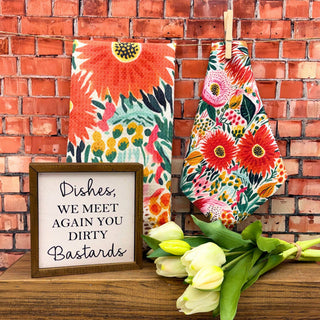 Summer Tropical Flowers Waffle Washcloths - Home Decor