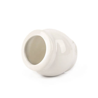 Rotund White Glazed Ceramic Mini Pot, Air Plant Holder