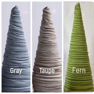 Cones Velvet Small, Elegant Bookshelf Tree Decor, Mantel: Gold