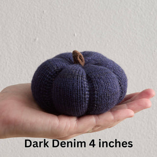 Cozy Knit Pumpkins, variegated yarns, unique autumn colors: 4 inch Sunset