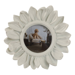 Photo Frame - Ivory Polyresin Boho Sunflower, 4x4 in.