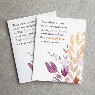 Sympathy Card, Grief Card, Condolence, Loss Card: Natural White Envelopes / Clear Protective Sleeves