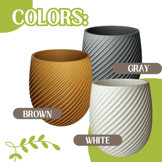 Spiral Design Wall or Tabletop Planter | 5.5" Diameter Premium Planter Pot | Wall Mount or Tabletop | Made in USA: White / Tabletop Version