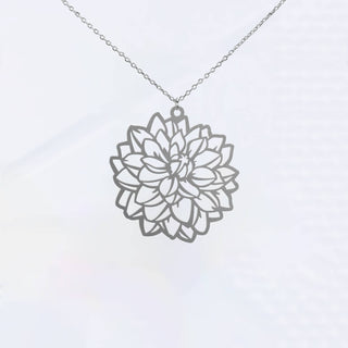 Dahlia Flower Necklace: Gold