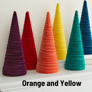 Cones Velvet Small, Elegant Bookshelf Tree Decor, Mantel: Silver