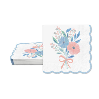Romantic Rococo Scalloped Beverage Napkins