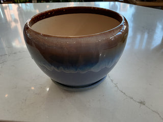7” Drip Glazed Ceramic Pot