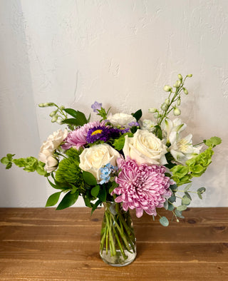 Cool Color Palette Bouquet - Vase, Deluxe Pictured