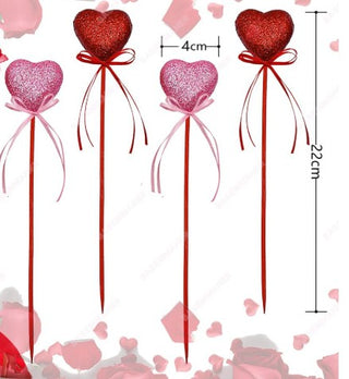 Valentine Glitter Flower Heart Sticks