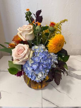 Seasonal Fall Pumpkin Floral Arrangement