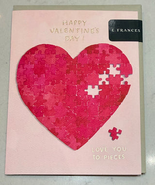 Happy Valentine's Day card Love You to Pieces by E Frances