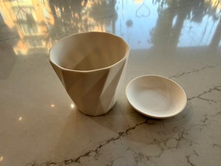 Chive 3.5" Virago Pot with saucer White G