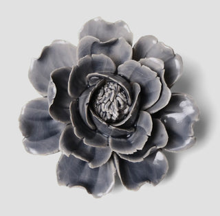 Ceramic Flower Wall Art Rose Grey