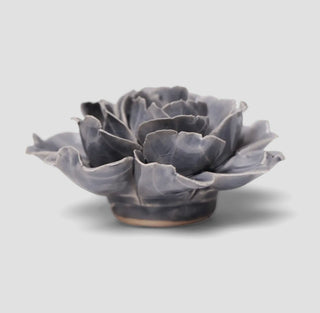 Ceramic Flower Wall Art Rose Grey