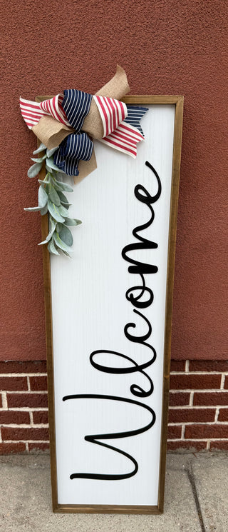 Patriot Welcome Wooden Sign