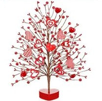 15" Red Berry and Heart Tree