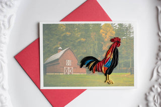 Rooster in the Barnyard Quilling Card