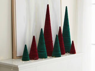 Trees Velvet Extra Large, Christmas 2025 Decor, Mantel: Taupe