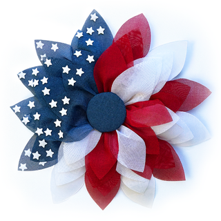 Rustic Burlap Patriotic 22" Wreath, American Flag Style