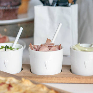 Bon Appetit Small Serving Pots with Acacia Wood Tray