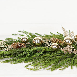 510022- 28inLx17inW Teardrop-Golden Holiday Norfolk Pine-