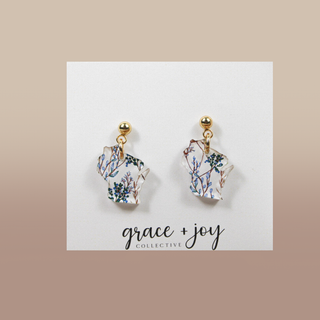 Floral Wisconsin Acrylic Earring, State earring