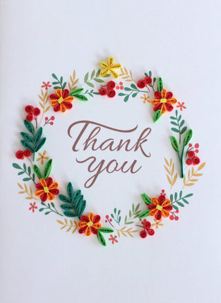 Thank You - Orange Floral Ring