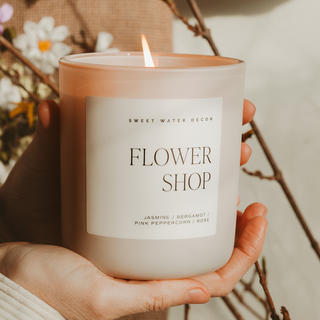 Flower Shop 15 oz Soy Candle, Matte Jar - Home Decor & Gifts