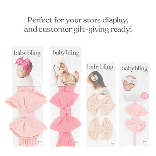 Baby Bling® Tulle Baby FAB® Skinny soft tulle bow headband: Pleated Blush