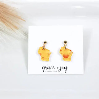 Wisconsin Cheese Dangle Earrings, Acrylic Earrings