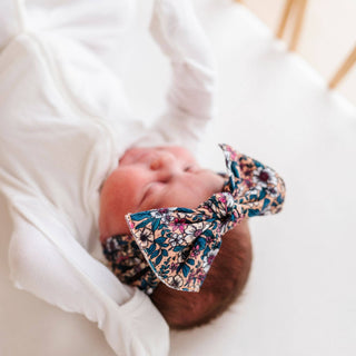 Baby Bling® Fall Printed Knot soft nylon headband: Marigold